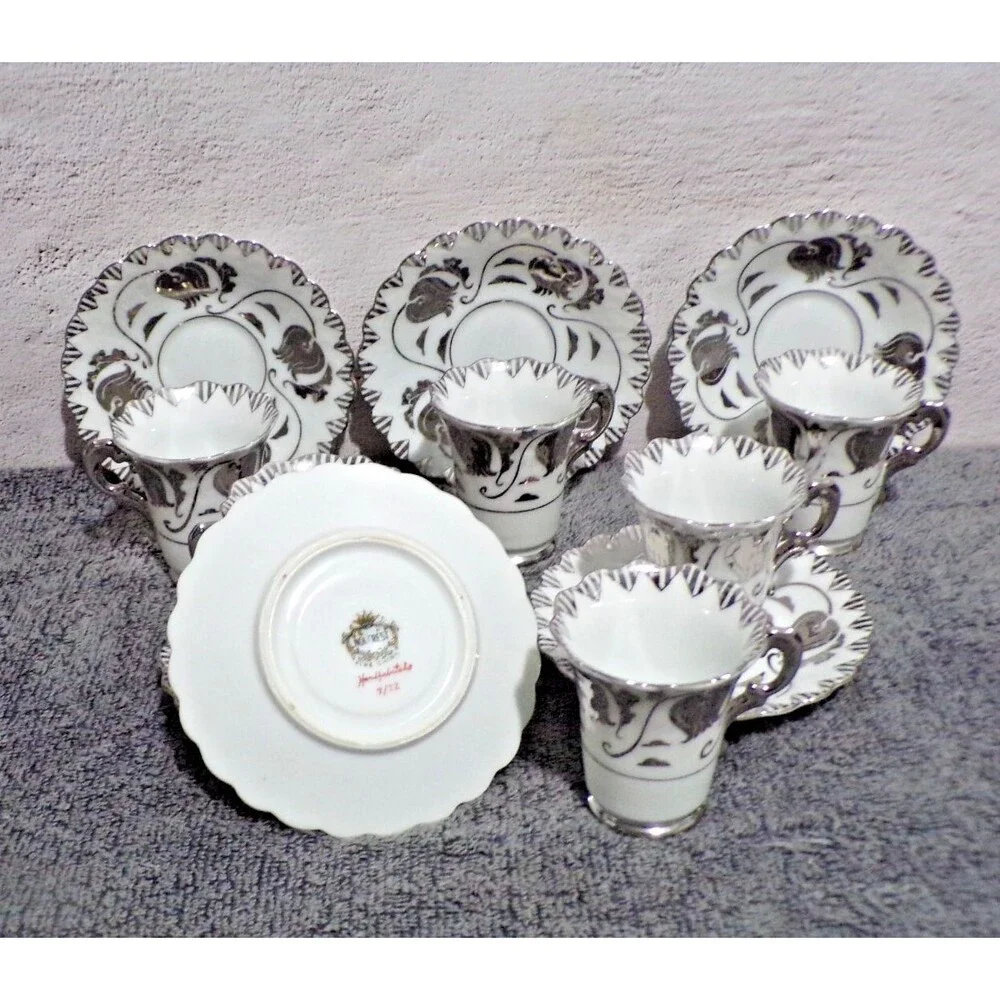 Norcrest Silver & White Tea Set 